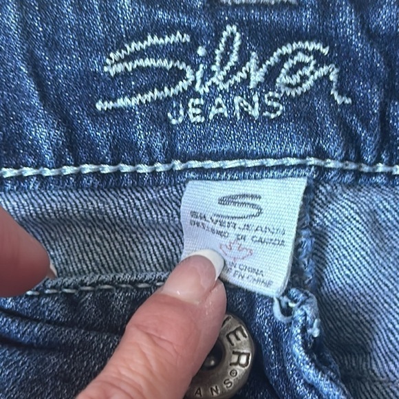 Silver Jeans size 24 Aiko Bootcut blue denim Bikercore jeans - Picture 5 of 9
